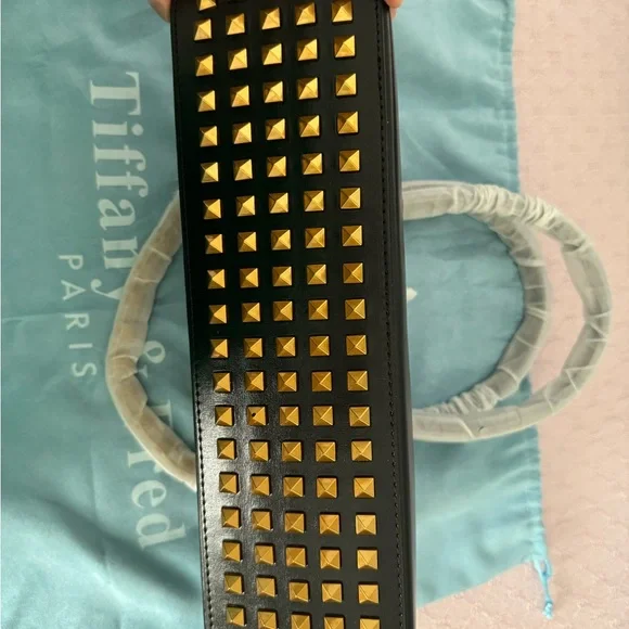 NWT Tiffany & Fred Studded Black Soft Leather Bag - Picture 3 of 8